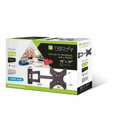 Techly 19-37" Wall Bracket for LED LCD TV Tilt 3 Joints Black" ICA-LCD 2903