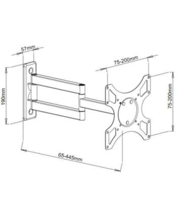 Techly 19-37" Wall Bracket for LED LCD TV Tilt 3 Joints Black" ICA-LCD 2903