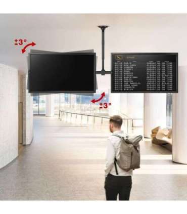 Maclean ceiling mount for two TVs, max load 2x40kg, 34-60", max VESA 600x400, MC-111 B