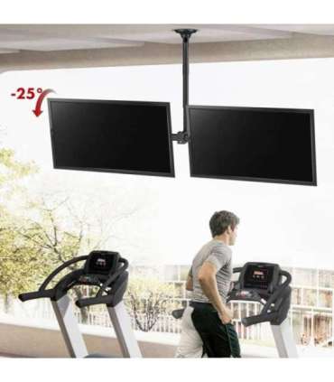 Maclean ceiling mount for two TVs, max load 2x40kg, 34-60", max VESA 600x400, MC-111 B