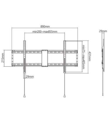 Gembird WM-90F-01 TV mount/stand 2.29 m (90") Black
