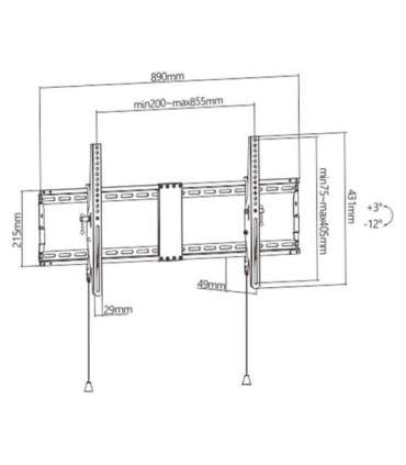 Gembird WM-90T-01 TV mount/stand 2.29 m (90") Black