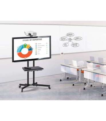 Maclean MC-661 Trolley TV Stand with Mounting Bracket and 2 Shelfs