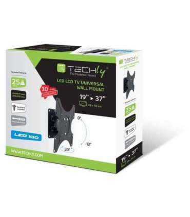 Techly 19-37" Wall Bracket for LED LCD TV Tilt 1 Swivel Black" ICA-LCD 2900B
