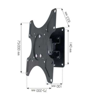 Techly 19-37" Wall Bracket for LED LCD TV Tilt 1 Swivel Black" ICA-LCD 2900B