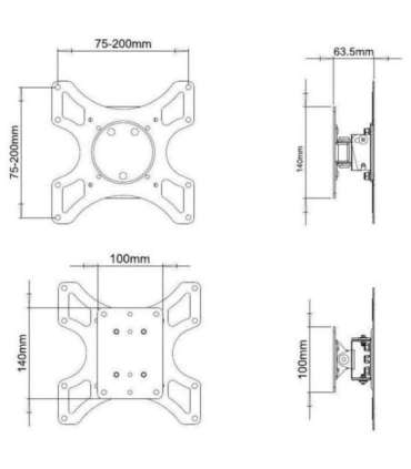 Techly 19-37" Wall Bracket for LED LCD TV Tilt 1 Swivel Black" ICA-LCD 2900B
