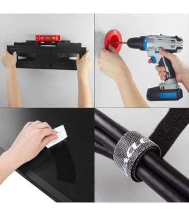 Maclean TV Mount, max VESA 600x400, 32-85", 60kg, horizontal and vertical angle adjustment, profile 65-390mm, black,