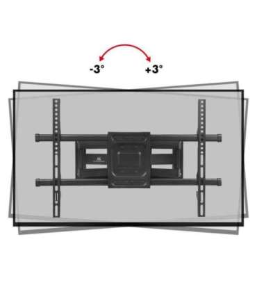 Maclean TV Mount, max VESA 600x400, 32-85", 60kg, horizontal and vertical angle adjustment, profile 65-390mm, black,