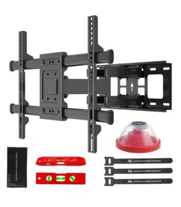 Maclean TV Mount, max VESA 600x400, 32-85", 60kg, horizontal and vertical angle adjustment, profile 65-390mm, black,