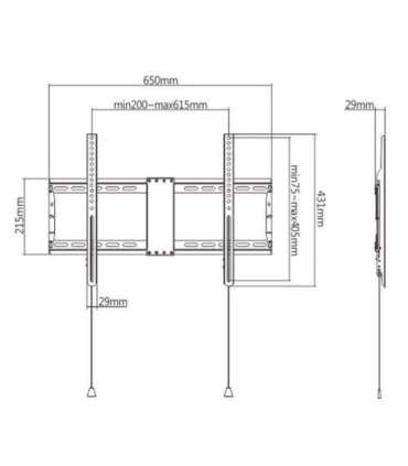 Gembird WM-80F-01 TV mount/stand 2.03 m (80") Black