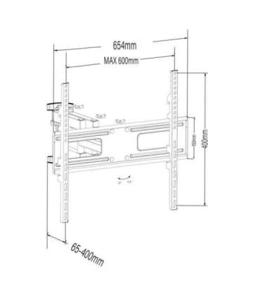 37-80'' 50 kg double arm TV mount