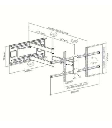 Techly ICA-PLB 490 TV mount 2.03 m (80") Black