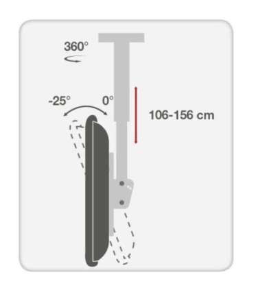 Techly 37-70 Telescopic Ceiling Long Support LED TV LCD" ICA-CPLB 946L