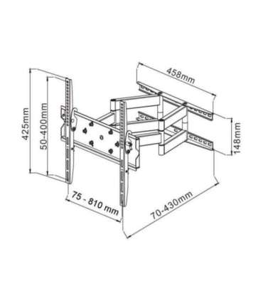 Techly 42-70" Wall Bracket for LED LCD TV Full-Motion Dual Arm" ICA-PLB 147XL