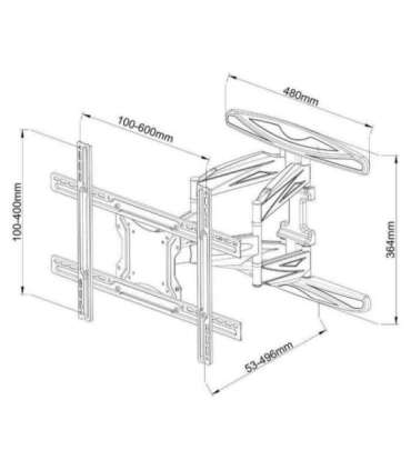 Techly 40-80 Ultra Slim Full Motion LCD TV Wall Mount Bracket Black" ICA-PLB 172L