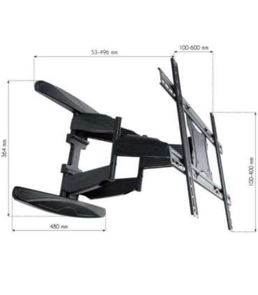 Techly 40-80 Ultra Slim Full Motion LCD TV Wall Mount Bracket Black" ICA-PLB 172L