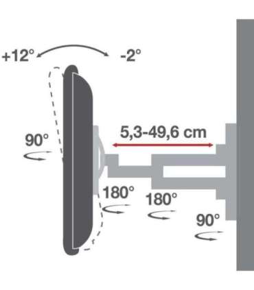 Techly 40-80 Ultra Slim Full Motion LCD TV Wall Mount Bracket Black" ICA-PLB 172L