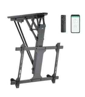 Maclean electric ceiling mount for TV, TUYA support, max VESA 600x400, for sloping walls, remote control, 32"-70", 35kg,