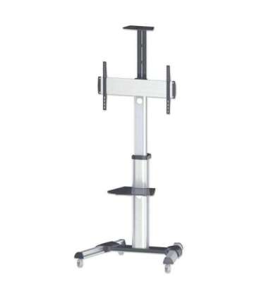Manhattan TV & Monitor Mount, Trolley Stand, 1 screen, Screen Sizes: 37-65", Silver, VESA 200x200 to 600x400mm, Max