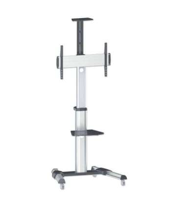 Manhattan TV & Monitor Mount, Trolley Stand, 1 screen, Screen Sizes: 37-65", Silver, VESA 200x200 to 600x400mm, Max