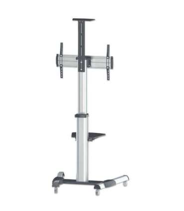 Manhattan TV & Monitor Mount, Trolley Stand, 1 screen, Screen Sizes: 37-65", Silver, VESA 200x200 to 600x400mm, Max