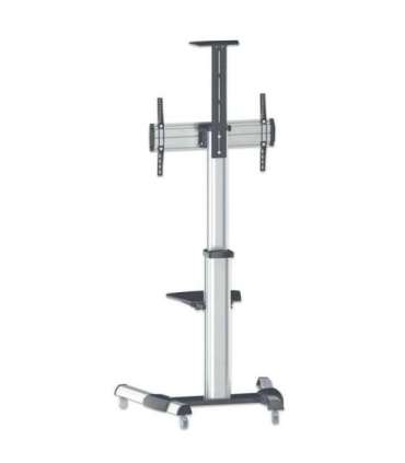 Manhattan TV & Monitor Mount, Trolley Stand, 1 screen, Screen Sizes: 37-65", Silver, VESA 200x200 to 600x400mm, Max