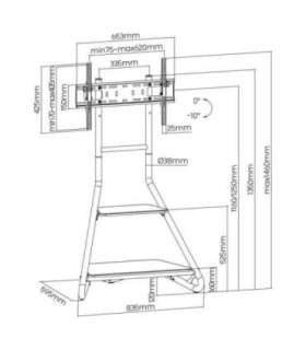 Maclean MC-455 Freestanding Corner TV Stand in Bauhaus Style, Free-standing TV Holder with Two Levels, Made of Wood,