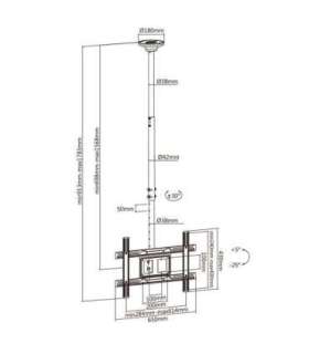 Universal LED LCD monitor with LCD OLED QLED screen for ceiling mounting 23-100 "max. 50 kg Max VESA 600x400