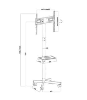 Maclean MC-949 TV Cart, Stand, Professional,32-55", on Casters, max. VESA 400x400, max. 25kg