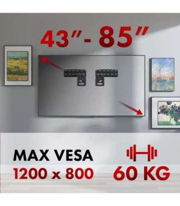 Maclean TV bracket, compatible with Samsung QLED TVs, 43"-85", max. 60kg, MC-806 N