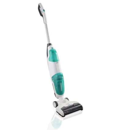 Leifheit Regulus Aqua PowerVac Stick vacuum Battery Dry&wet Foam Bagless Blue, Grey, White