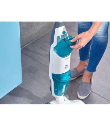 Leifheit Regulus Aqua PowerVac Stick vacuum Battery Dry&wet Foam Bagless Blue, Grey, White