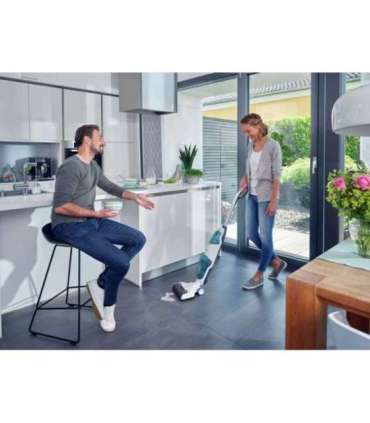 Leifheit Regulus Aqua PowerVac Stick vacuum Battery Dry&wet Foam Bagless Blue, Grey, White