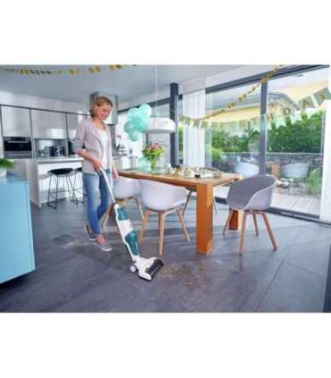 Leifheit Regulus Aqua PowerVac Stick vacuum Battery Dry&wet Foam Bagless Blue, Grey, White