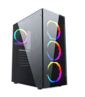 Gembird CCC-FC-1500RGB computer case Midi Tower Black, Transparent
