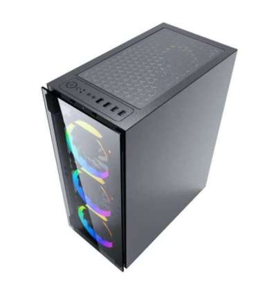 Gembird CCC-FC-1500RGB computer case Midi Tower Black, Transparent