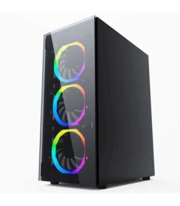 Gembird CCC-FC-1500RGB computer case Midi Tower Black, Transparent