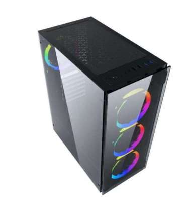 Gembird CCC-FC-1500RGB computer case Midi Tower Black, Transparent