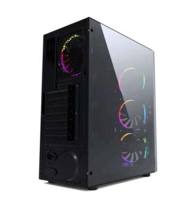 Gembird CCC-FC-1500RGB computer case Midi Tower Black, Transparent
