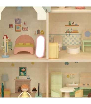 CLASSIC WORLD Большой деревянный домик для кукол с мебелью