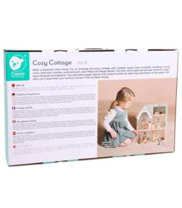 CLASSIC WORLD Большой деревянный домик для кукол с мебелью