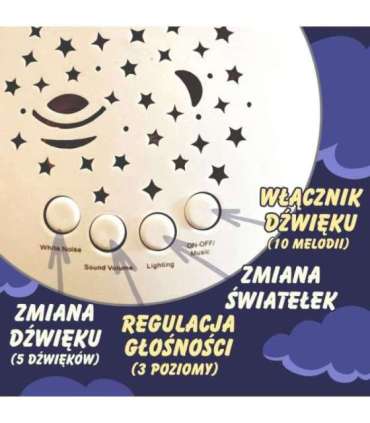 WOOPIE BABY kaisumänguasi uneabina ja projektor 2-ühes öökull - 10 hällilaulu