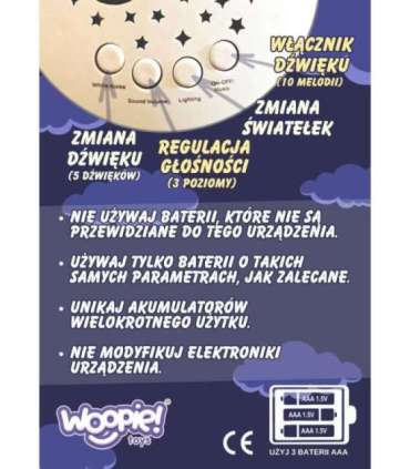 WOOPIE BABY Kallistusmänguasi uinutaja projektor 2-ühes karu - 10 hällilaulu