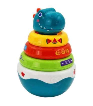 WOOPIE BABY сенсорная игрушка Дино, пирамидка-пазл для младенцев