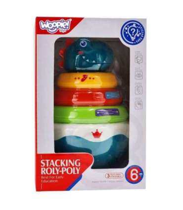 WOOPIE BABY сенсорная игрушка Дино, пирамидка-пазл для младенцев
