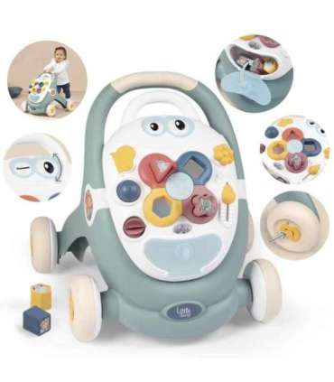 SMOBY Little 3-ühes kõndija ja tõukaja, interaktiivne vanker