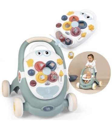 SMOBY Little 3-ühes kõndija ja tõukaja, interaktiivne vanker