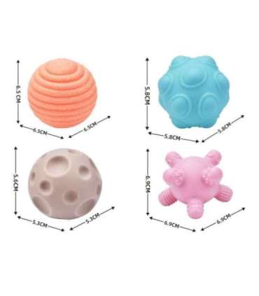 WOOPIE BABY Elastne sensoorne kuubik-sorter lastele — pöörased kujundid, 5 tk