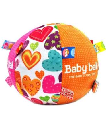 WOOPIE BABY pehme sensoorne pall 'Pani Metka' õmmeldud siltidega väikelapsele + heli