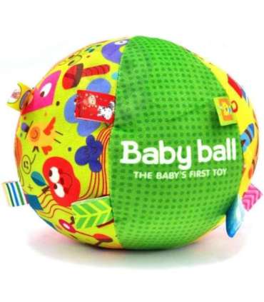 WOOPIE BABY pehme sensoorne pall 'Pani Metka' õmmeldud siltidega väikelapsele + heli